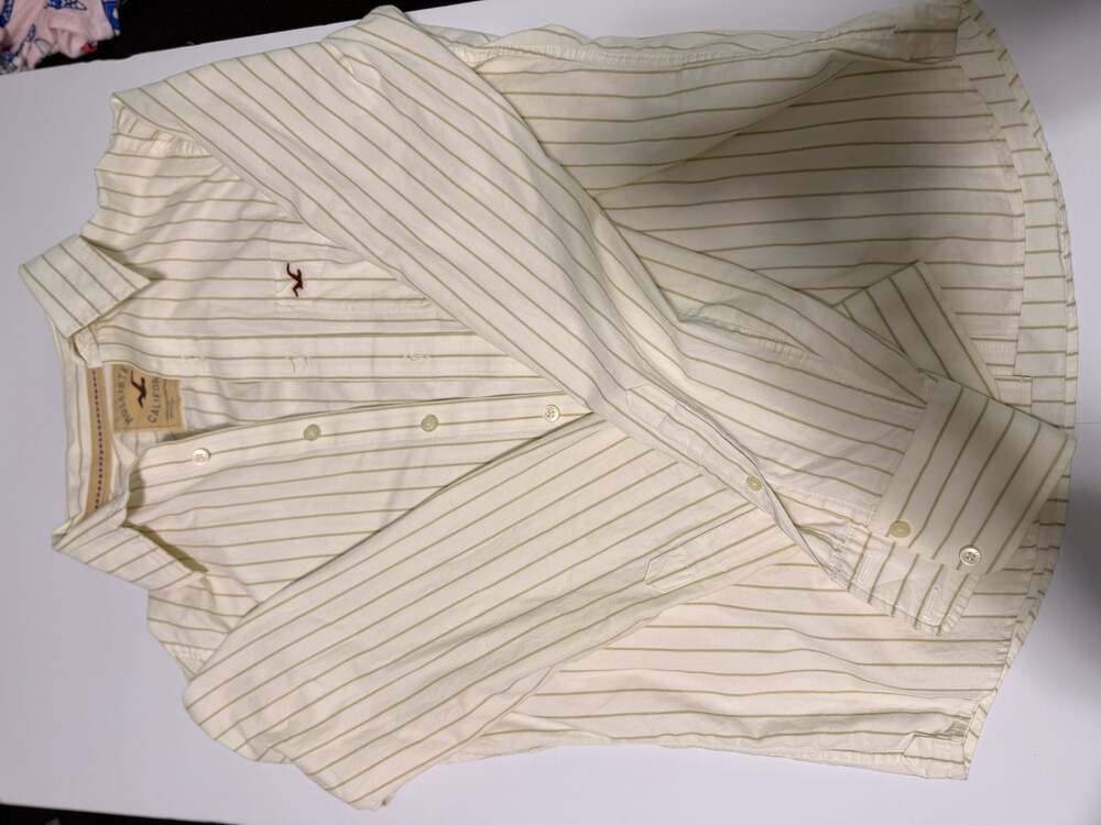 Hollister California Men's Long Sleeve Button Down Striped Oxford Shirt